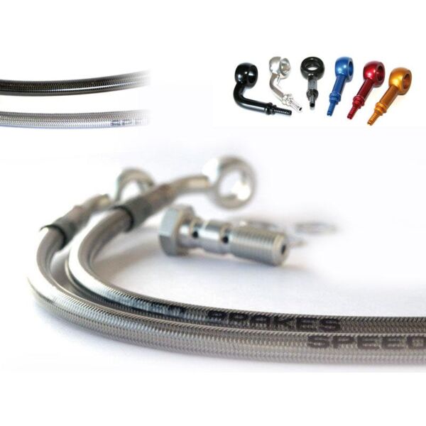 Durite de frein avant - Honda XRV 750 Africa Twin 1993-2003 - Inox & raccord titane